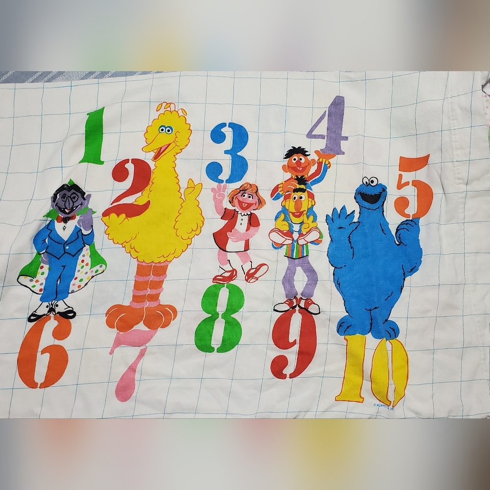 Seasame Street Flannel Twin Sheet Set - Pillow Case, Flat Sheet, Fitted Sheet